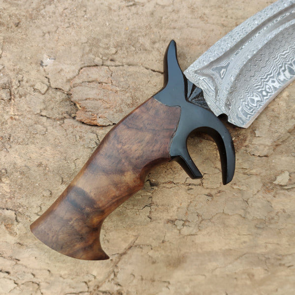 Bowie peilis, Damasko plienas, medinė rankena, DK-139
