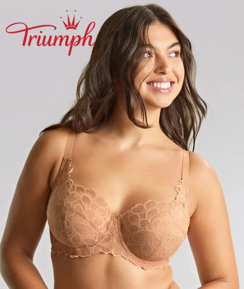 „Triumph“ – (4 dalių) pilno dydžio siuvinėta nėriniuota liemenėlė