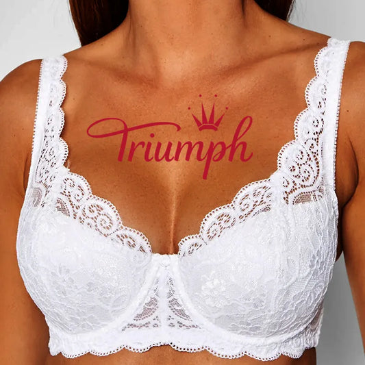 Triumph® 4 vnt.✨💝Patogi nėriniuota liemenėlė su gėlių siuvinėjimu, didelis dydis [75A-120F]