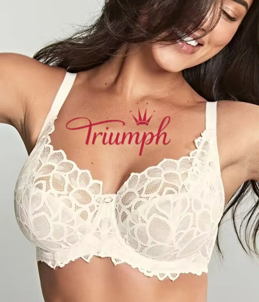 „Triumph“ – (4 dalių) pilno dydžio siuvinėta nėriniuota liemenėlė